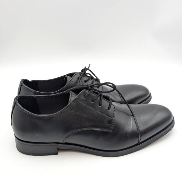 Nordstrom Elliott Cap Toe Lace-Up Derby Shoes Men's Black Size 12M EU45 - Picture 4 of 11